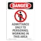 Signmission Safety Sign, OSHA Danger, 10" Height, Admittance Only To, Portrait OS-DS-D-710-V-1022 - alternate 1